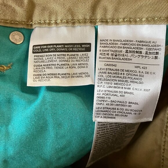 LEVI'S 511 Mens Commuter Slim Fit Denim Cycling Jeans Size 31x32 Beige Tan RARE - Picture 7 of 12